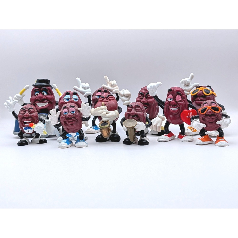 Vintage 1988 California Raisins PVC Figures Lot 11pc Applause CALRAB Drummer Sax